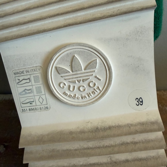 Gucci x Adidas Terry Cloth Trefoil GG Monogram Platform Sandals - Picture 8 of 8